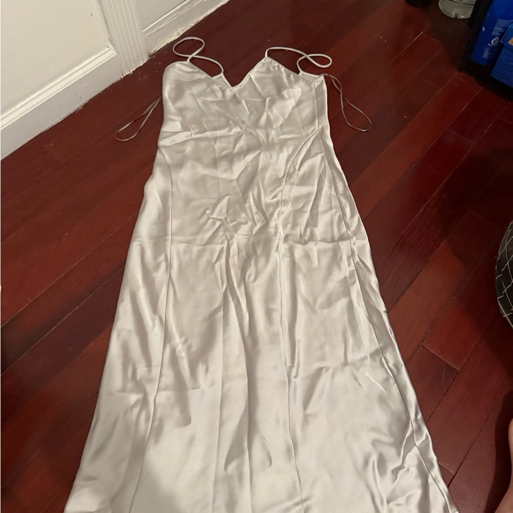 Zara Silver Satin Dress